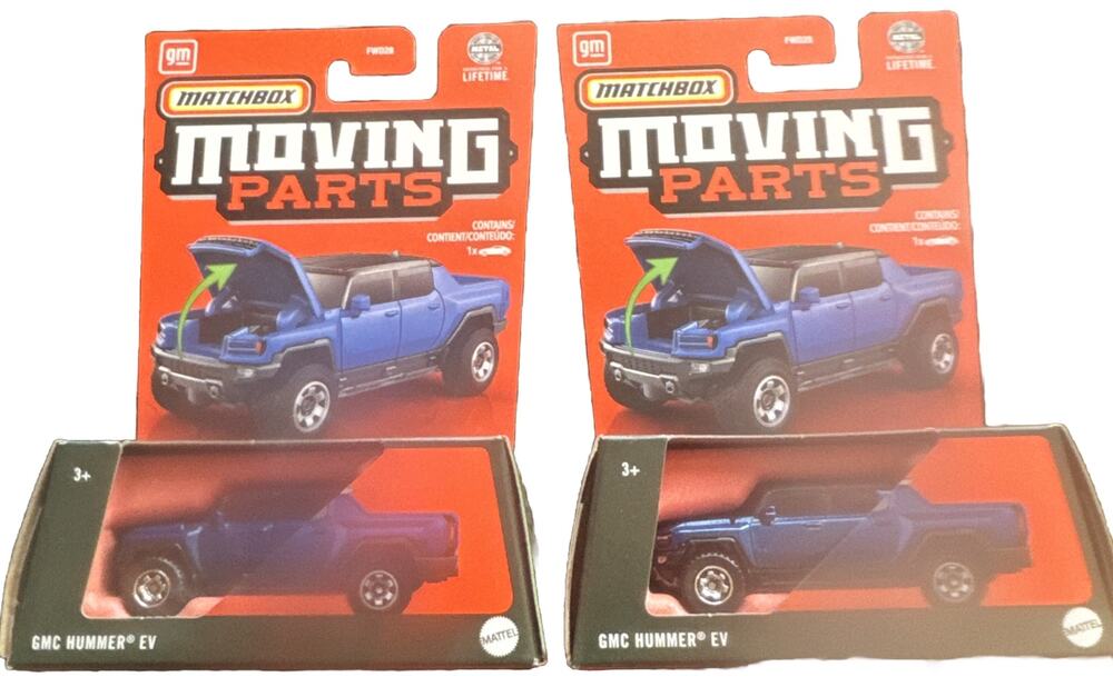NEW GM Matchbox Moving Parts GMC Hummer EV Packing Lot Of 2 Recycled Metal